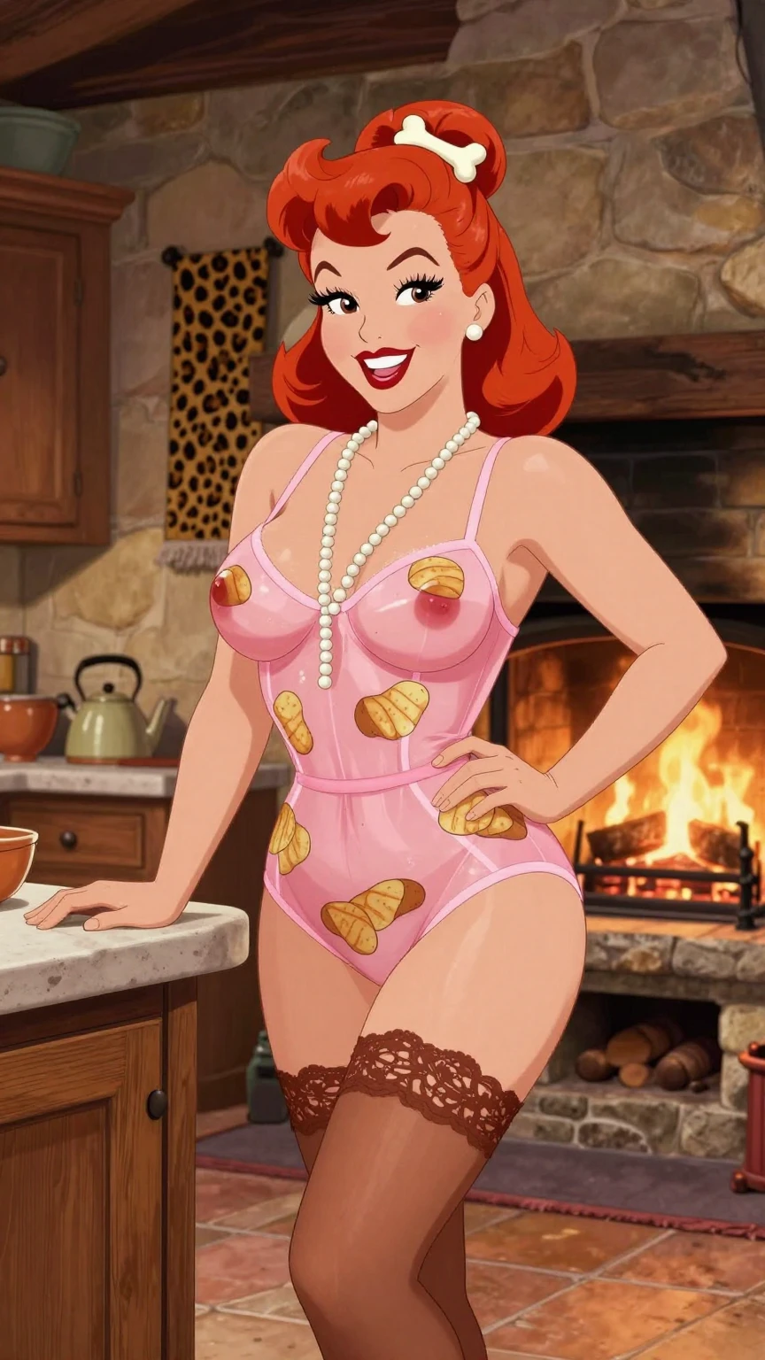 Wilma Flintstone in Potato Chip Lingerie