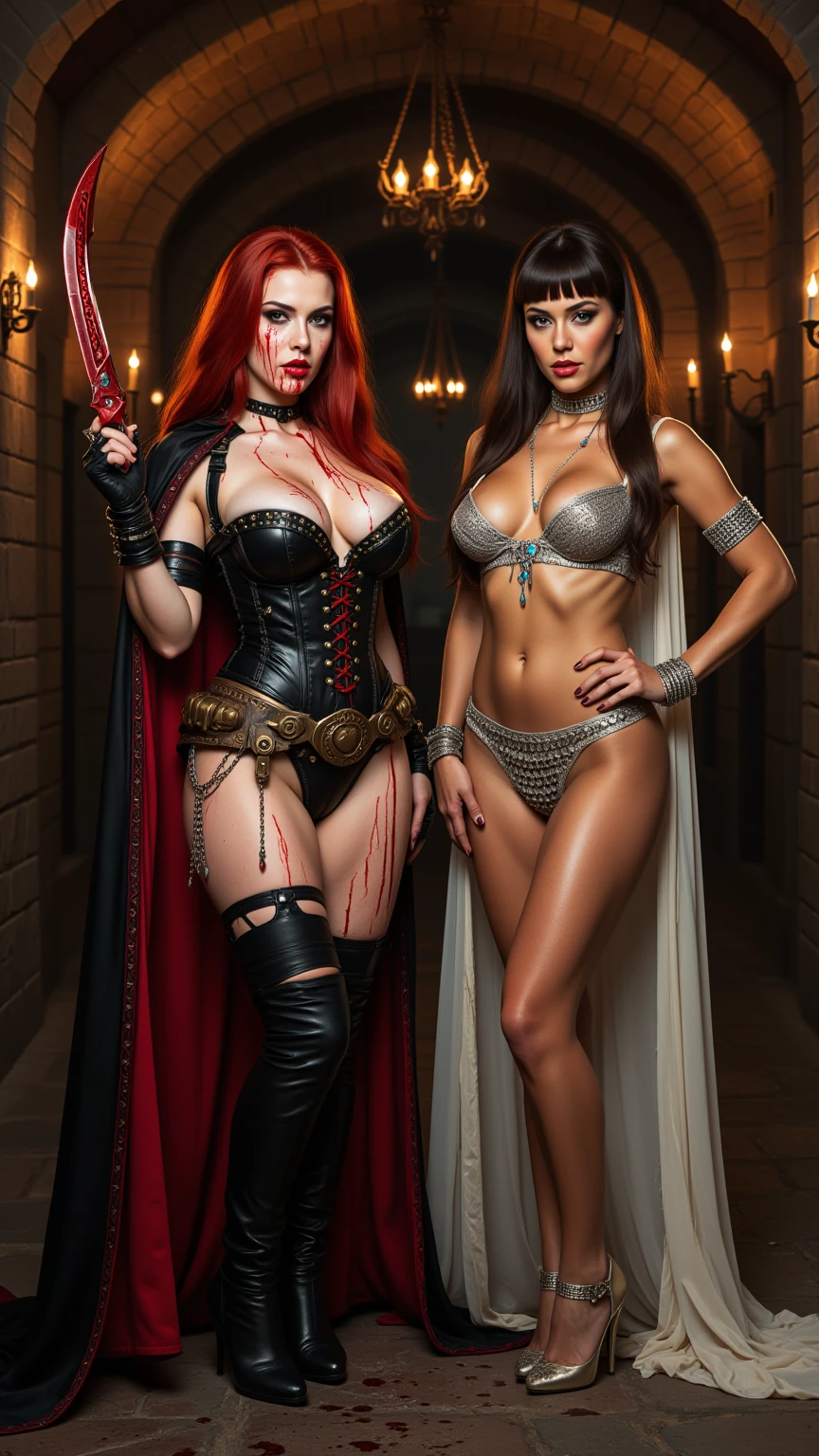 Blood-Smeared Vampire & Bronze Chain Temptress
