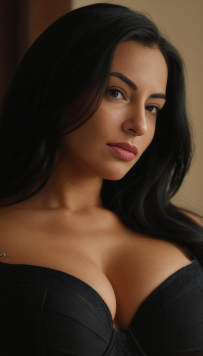 Minimalist Indoor Black Outfit Fashion Portrait Series