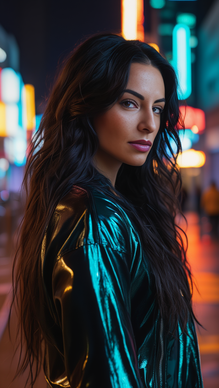 Neon Nights City Streets Leather Seduction