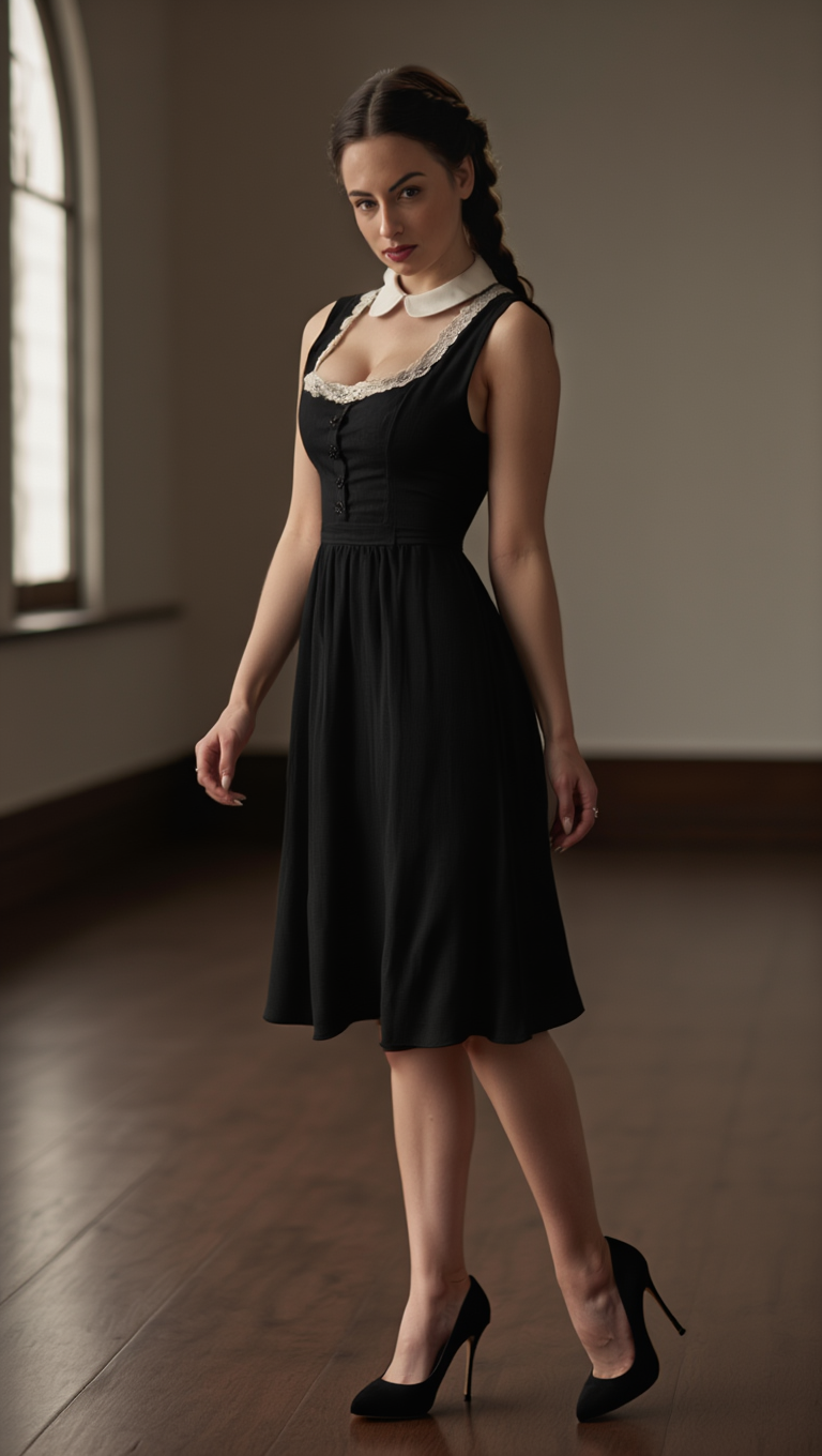 Silent Grace: Brunette Woman in Vintage Window Light Portraits