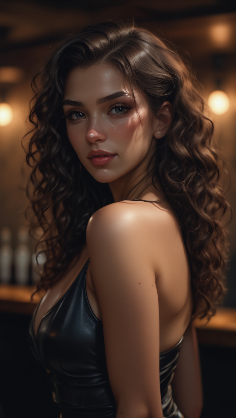 Midnight Bar Elegance in Black Cocktail Dress