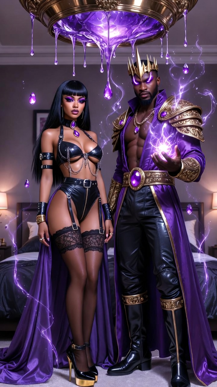 Purple Sorcerer and Leather Amethyst Temptress