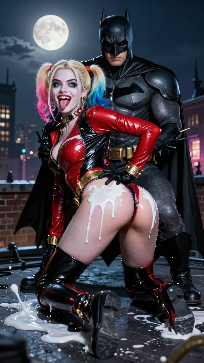 Harley Quinn Creampie on Gotham Rooftop with Batman