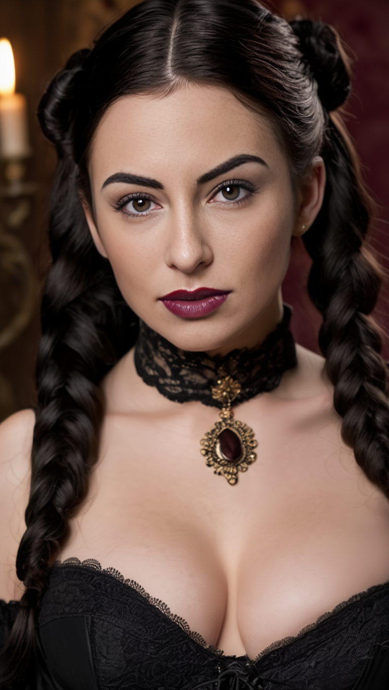 Crimson Parlor: Victorian Corset Seduction in Gothic Luxury