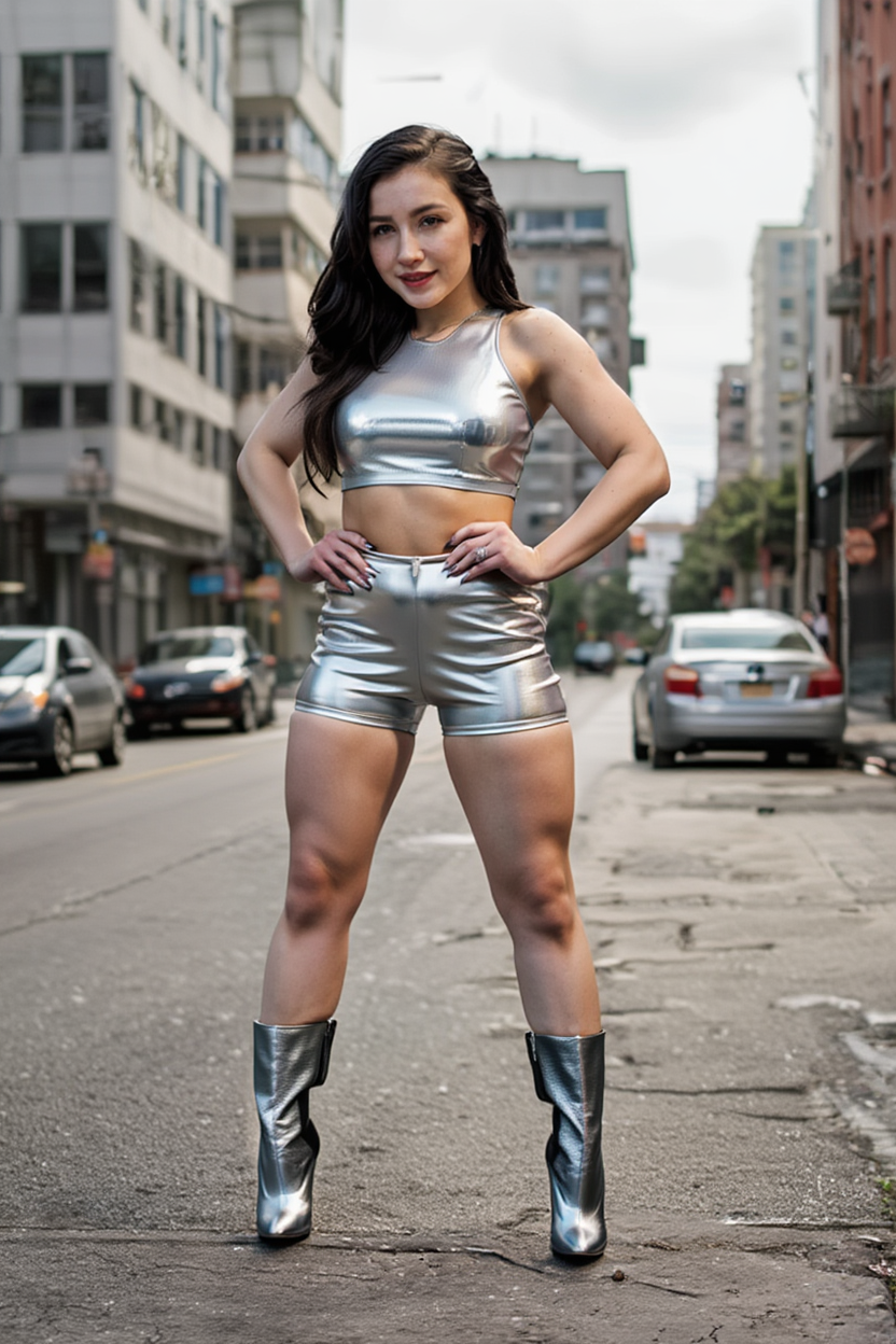 Midnight City Siren in Sheer Black Bodysuit