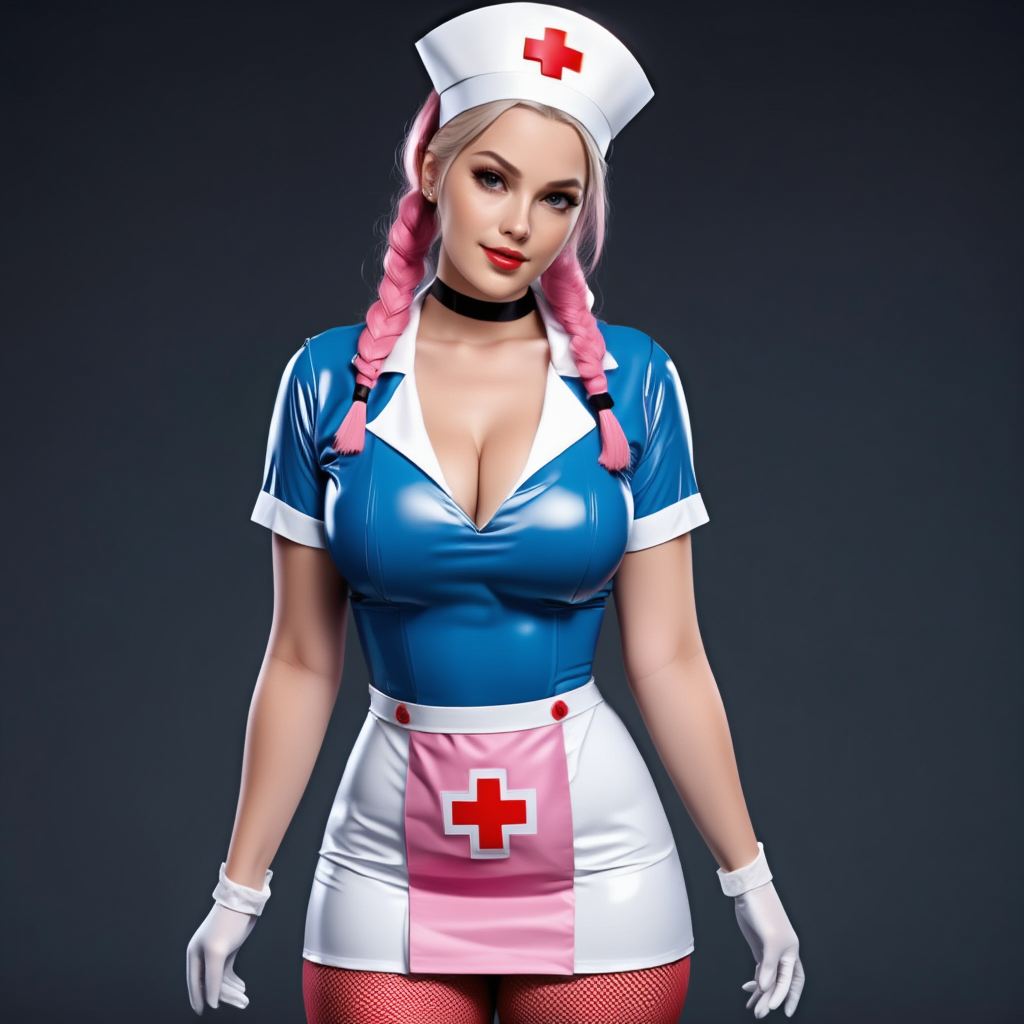 Playful Retro Nurse Cosplay Editorial with Candy Pop Aesthetic