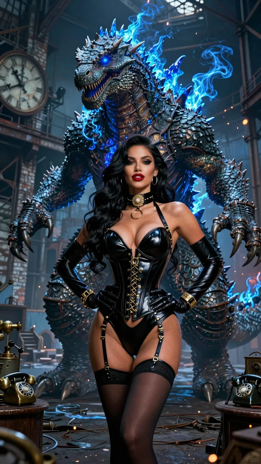 Leather Queen Commands Her Godzilla Kaiju