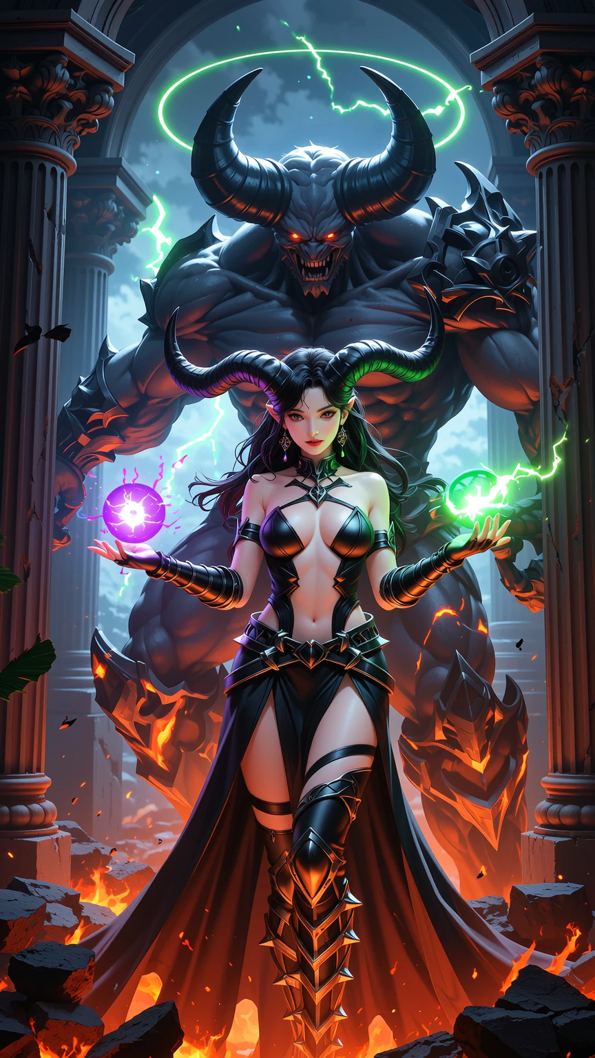 Infernal Sorceress Summoning Demonic Power