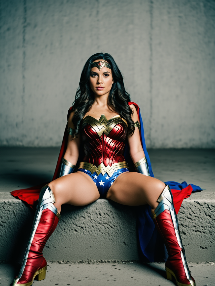 Modern Amazon Heroine in Cinematic Superhero Studio Portraits