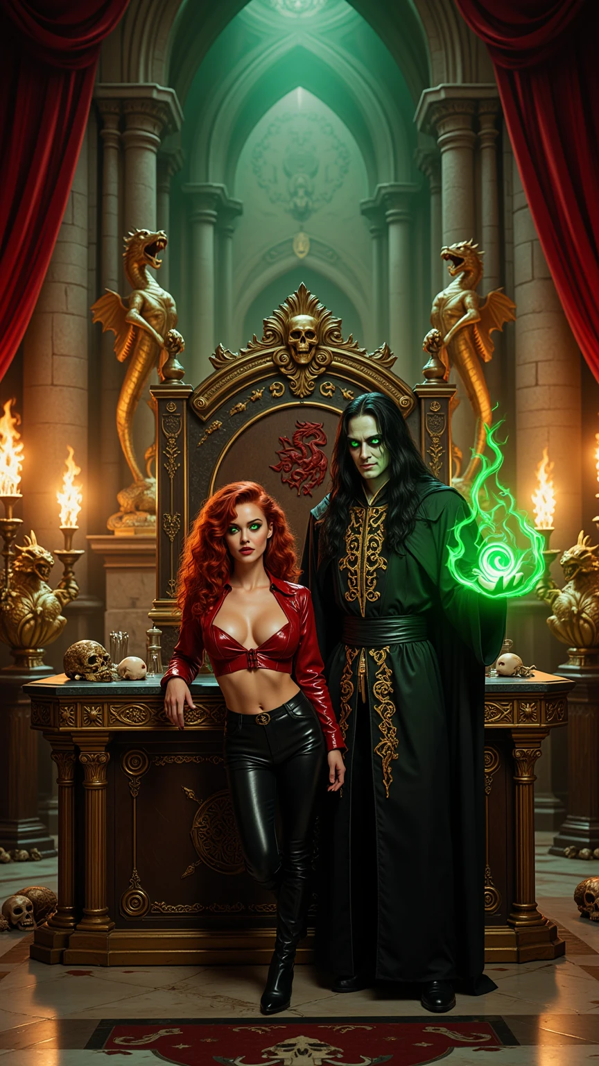 Dark Throne Chamber With Sorcerer And Fire Queen