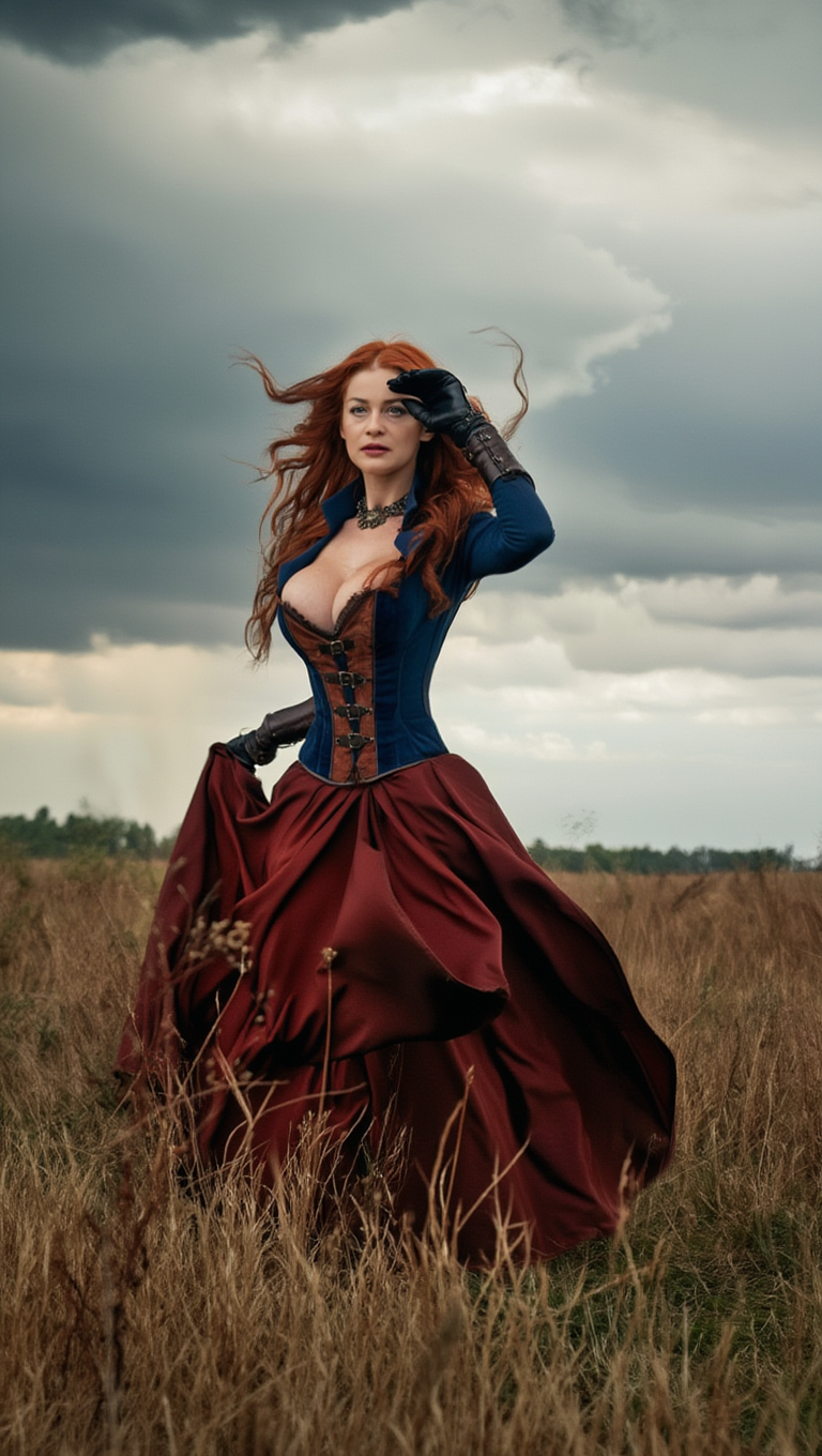 Stormbound Beauty — Wild Wind Across Scarlet Fields