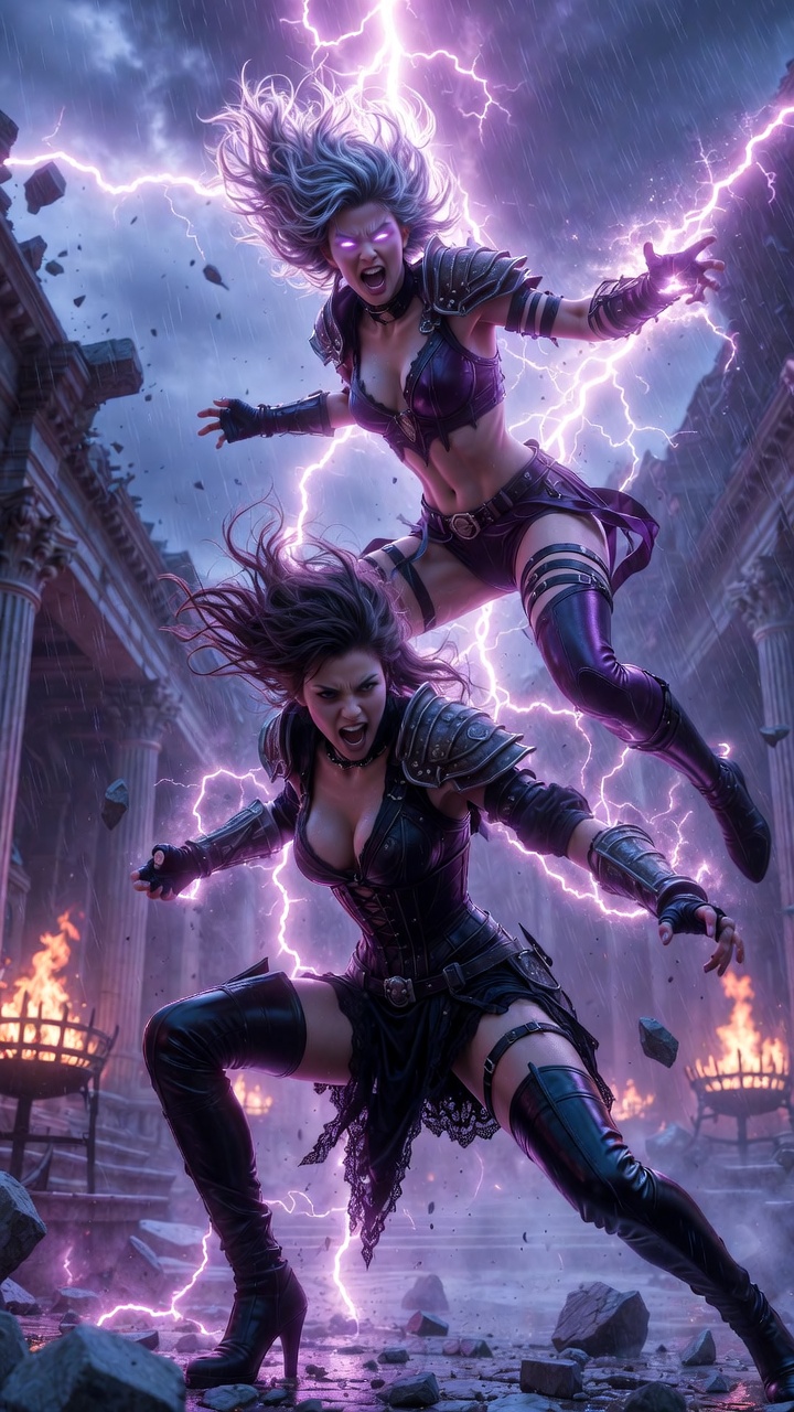Dual Lightning Sorceresses Shatter Ancient Hall Battle