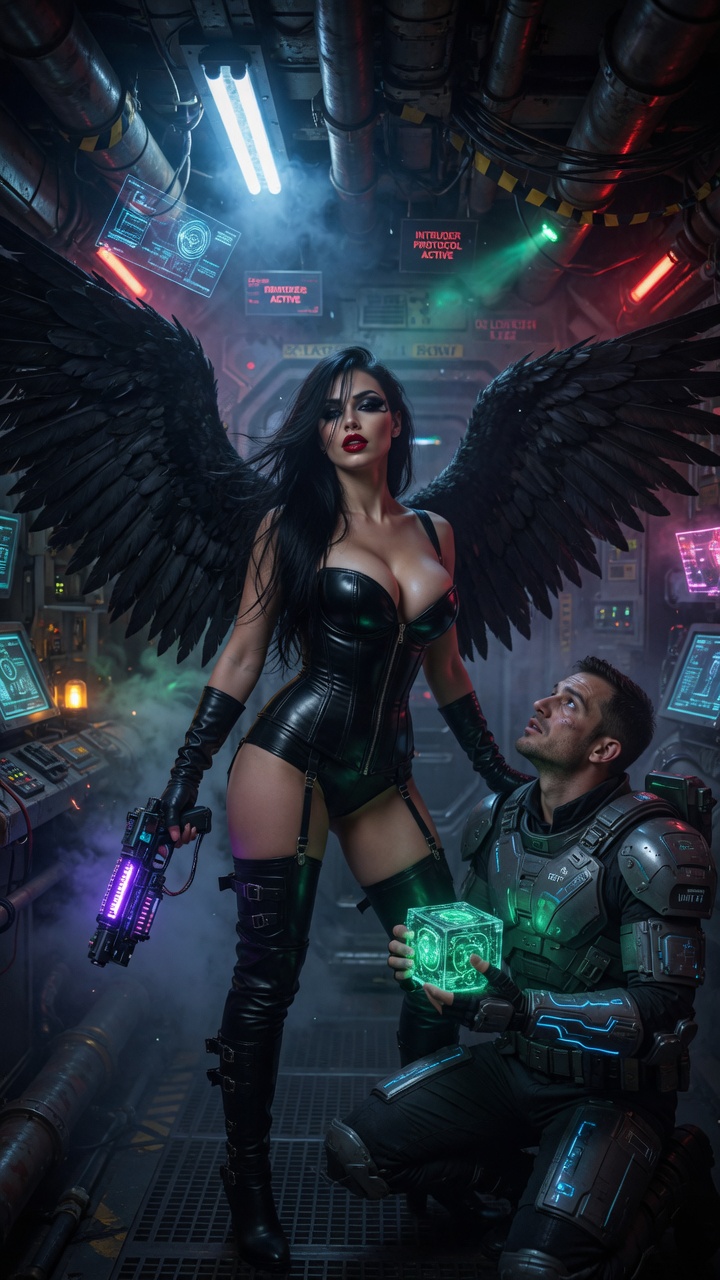 Dark Angel Dominates Armored Soldier