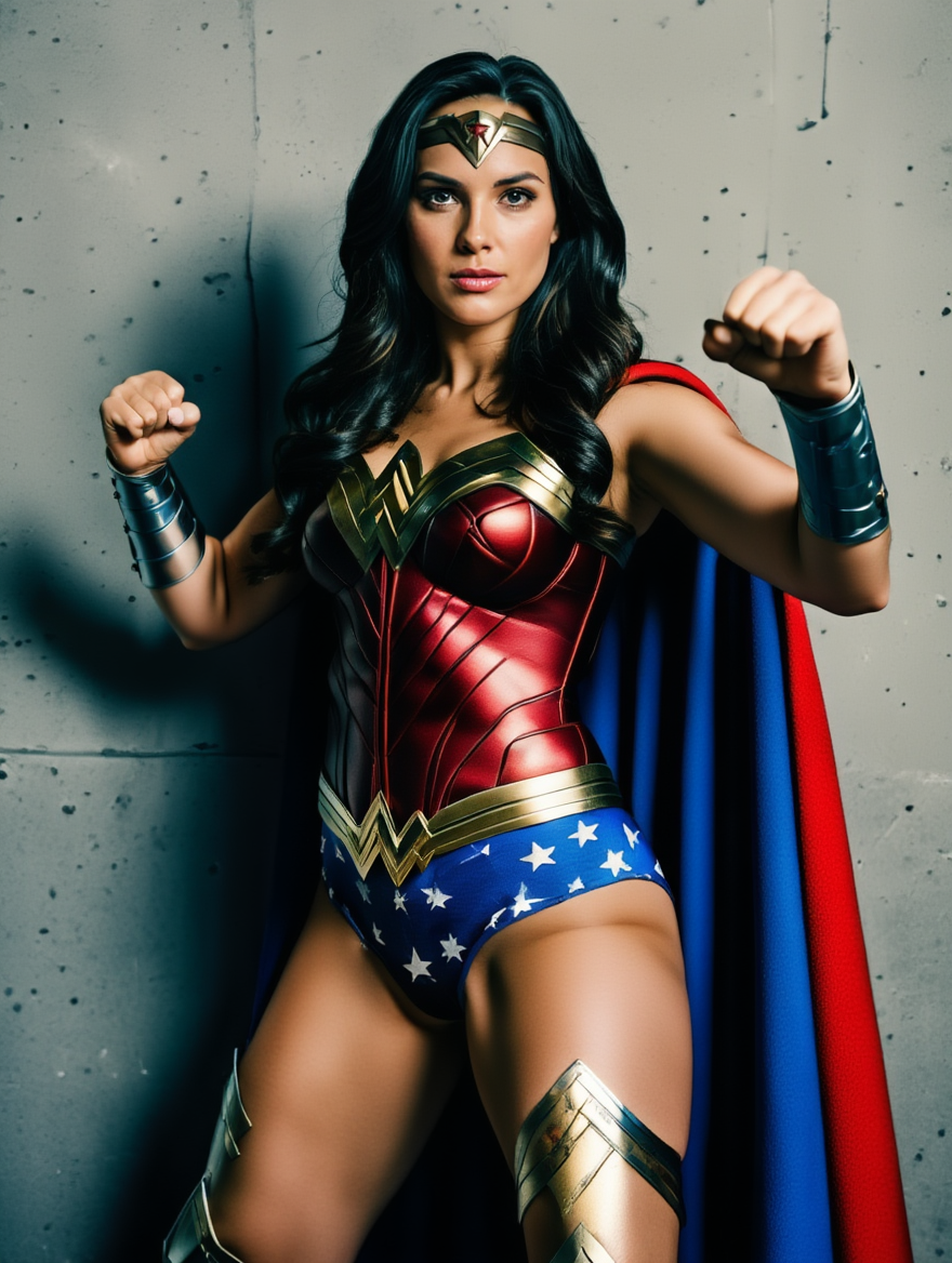 Modern Amazon Heroine in Cinematic Superhero Studio Portraits