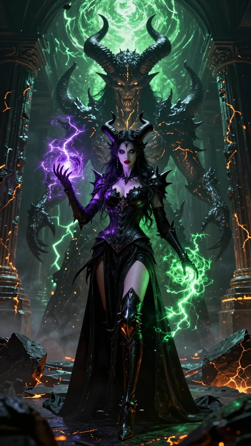 Infernal Sorceress Summoning Demonic Power