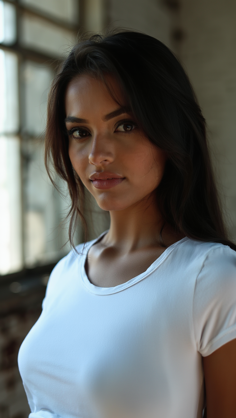 Natural Light White Lingerie Editorial in Urban Loft