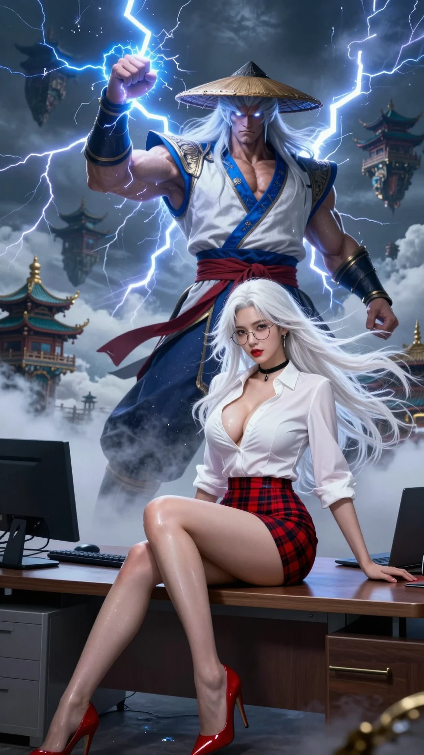 Lightning Warrior and Seductive Secretary in Storm Temple