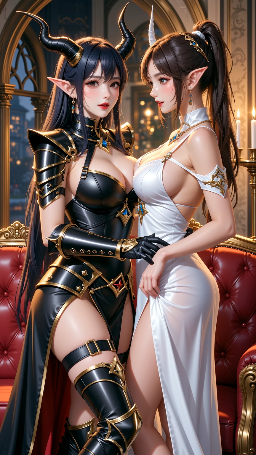 Dark Elf and High Elf Seductive Duo