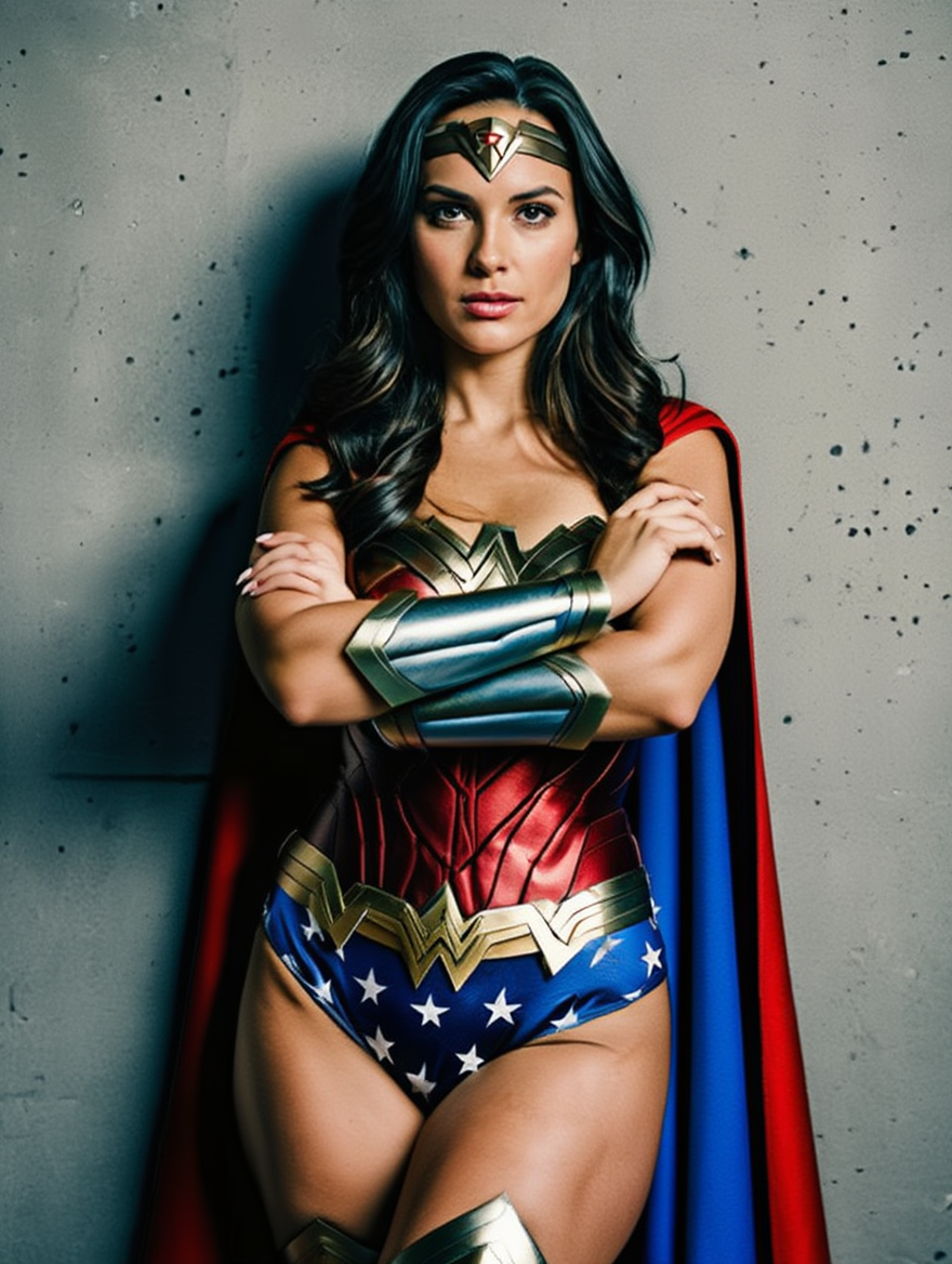 Modern Amazon Heroine in Cinematic Superhero Studio Portraits