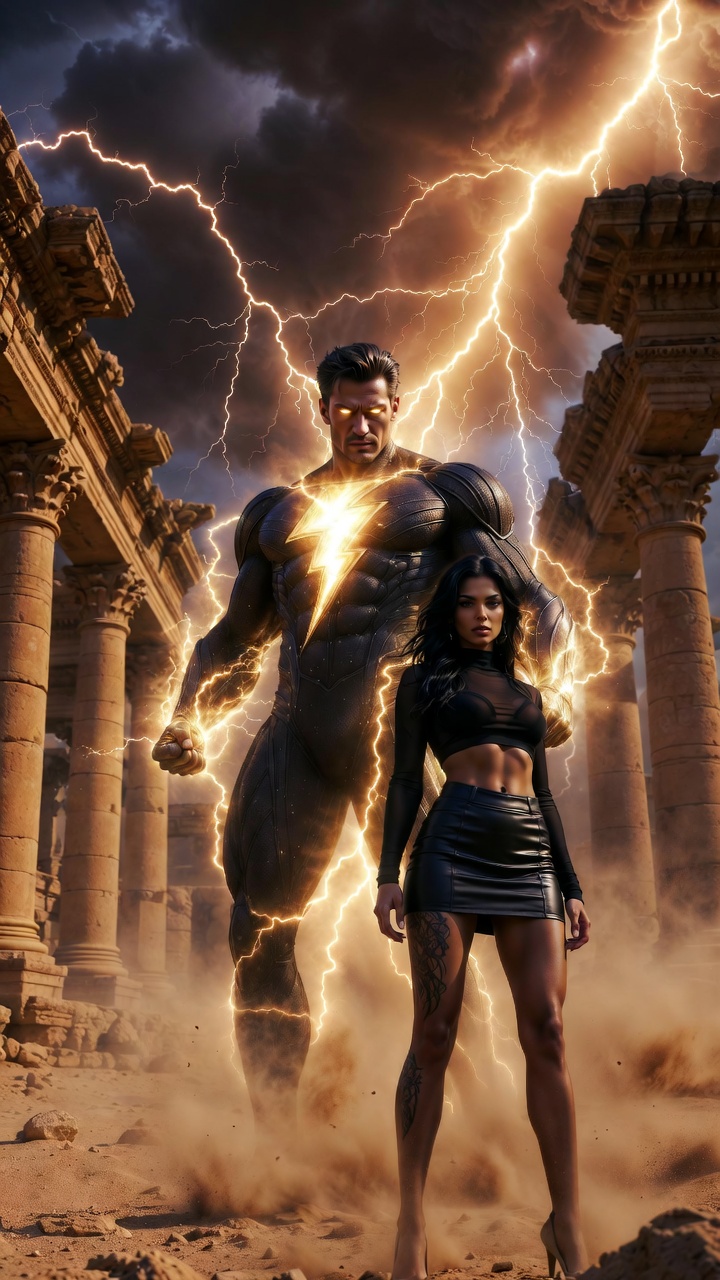 Lightning God and Dark Queen in Ancient Storm