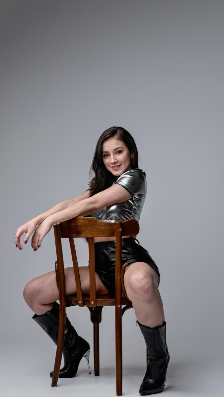 Urban Rebel Chic: Silver Top, Leather Shorts Street Style