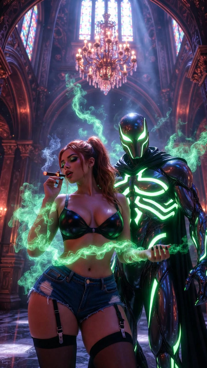 Neon Magic and Power in Gothic Seduction