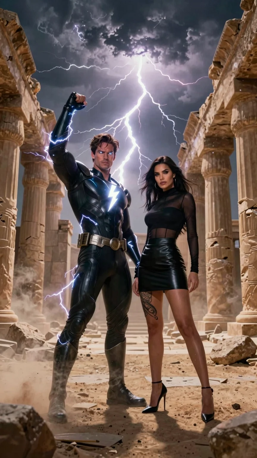 Lightning God and Dark Queen in Ancient Storm