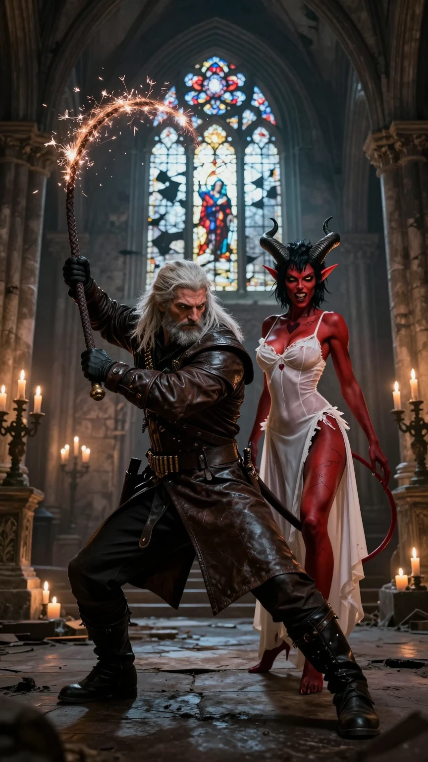 Witcher vs Demoness Cathedral Battle