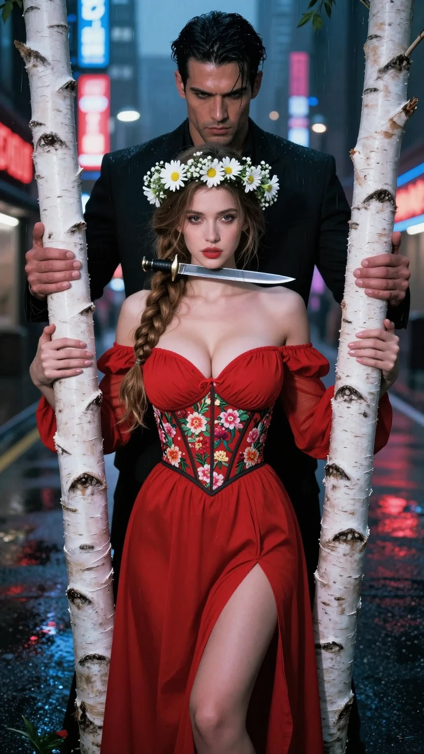 Dangerous Flower in the Neon Rain