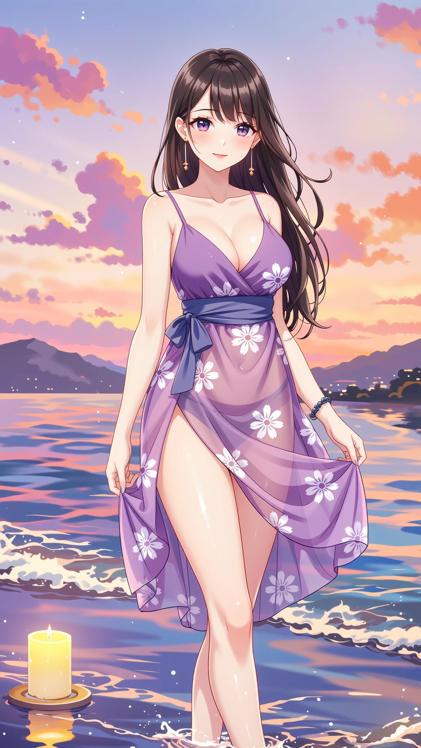 Dreamy Sunset Elegance on a Quiet Shore