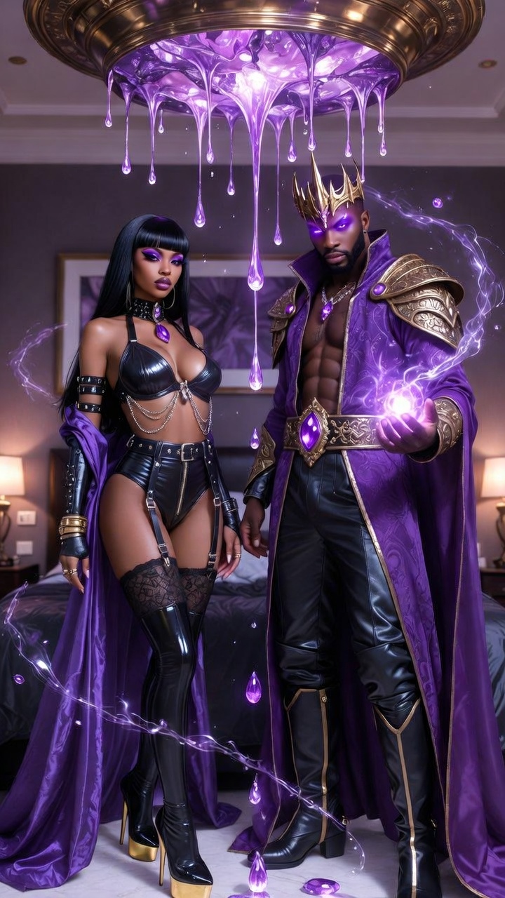 Purple Sorcerer and Leather Amethyst Temptress