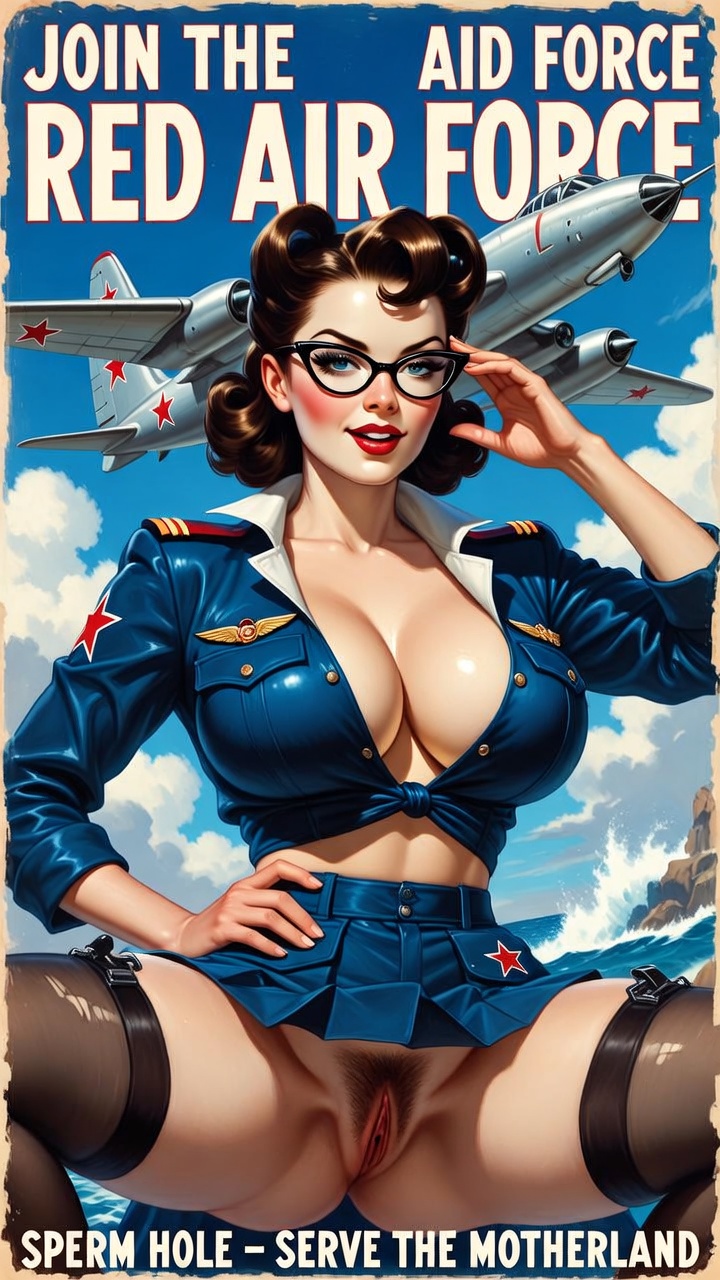 Red Star Aviator Pin-Up in Satin Glory