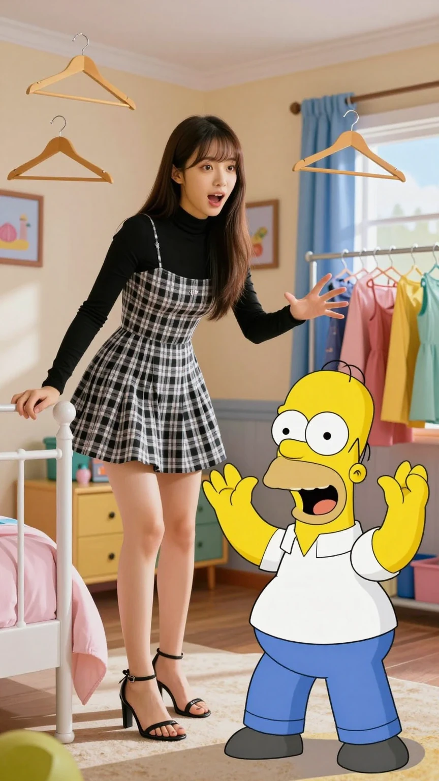 Excited Asian Girl Meets Homer Simpson