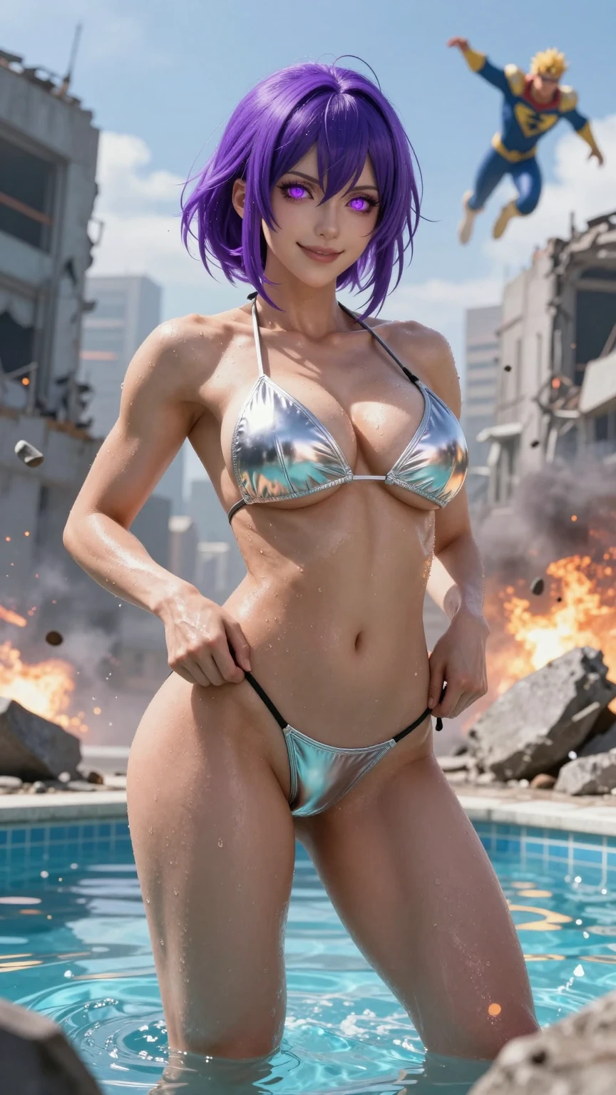 Purple-Haired Heroine in Post-Apocalyptic Pool