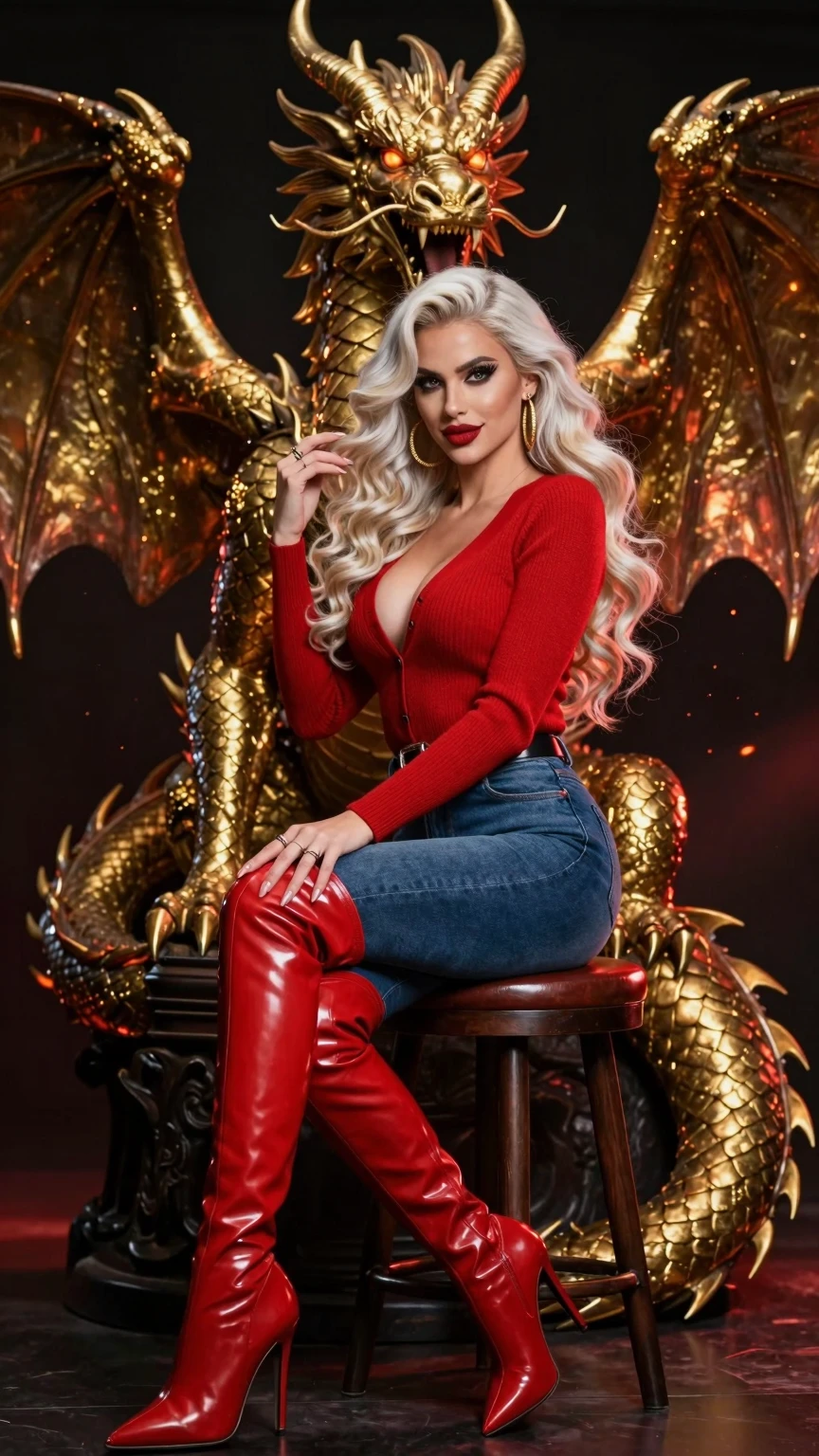 Golden Dragon Guardian and Crimson Seductress Portrait