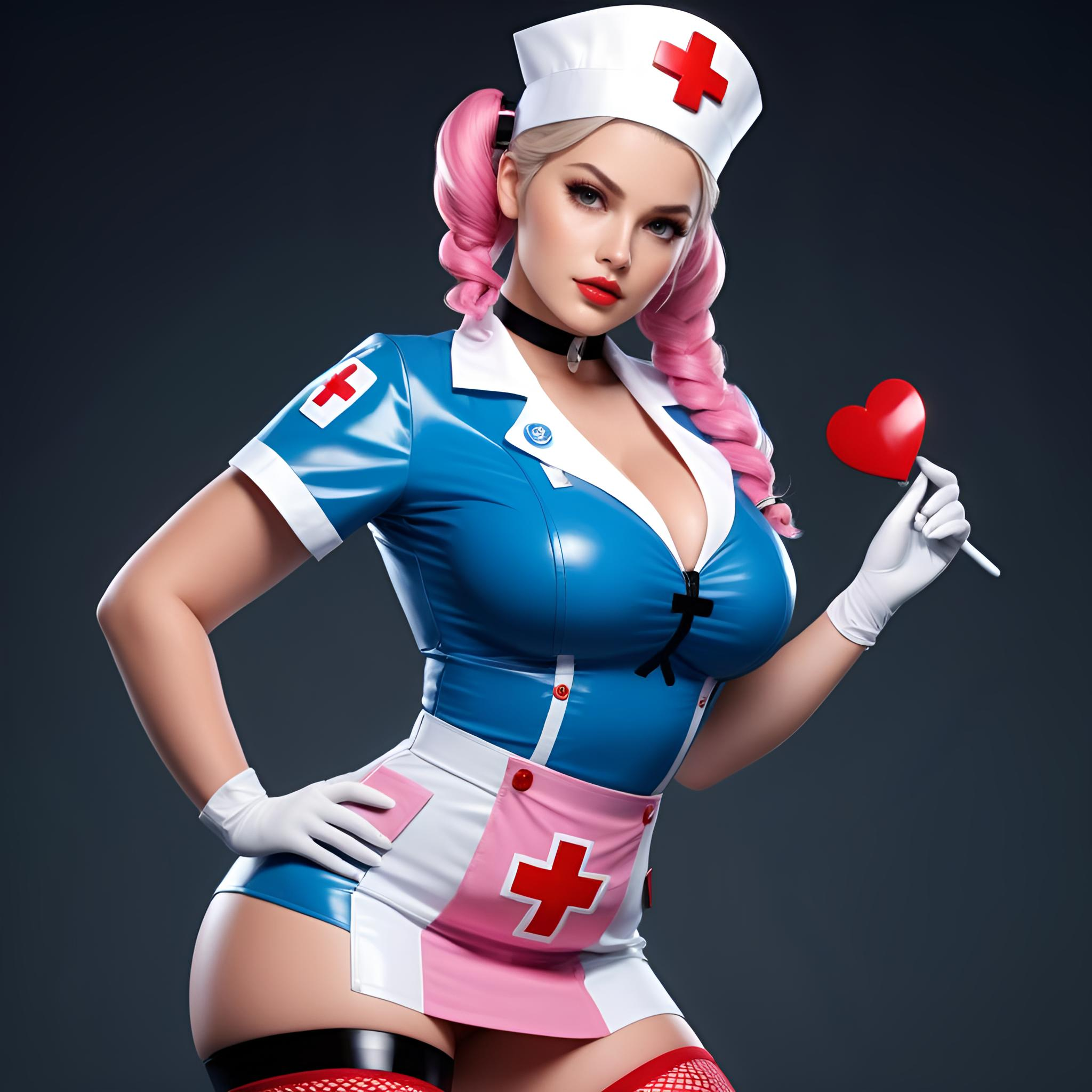 Playful Retro Nurse Cosplay Editorial with Candy Pop Aesthetic
