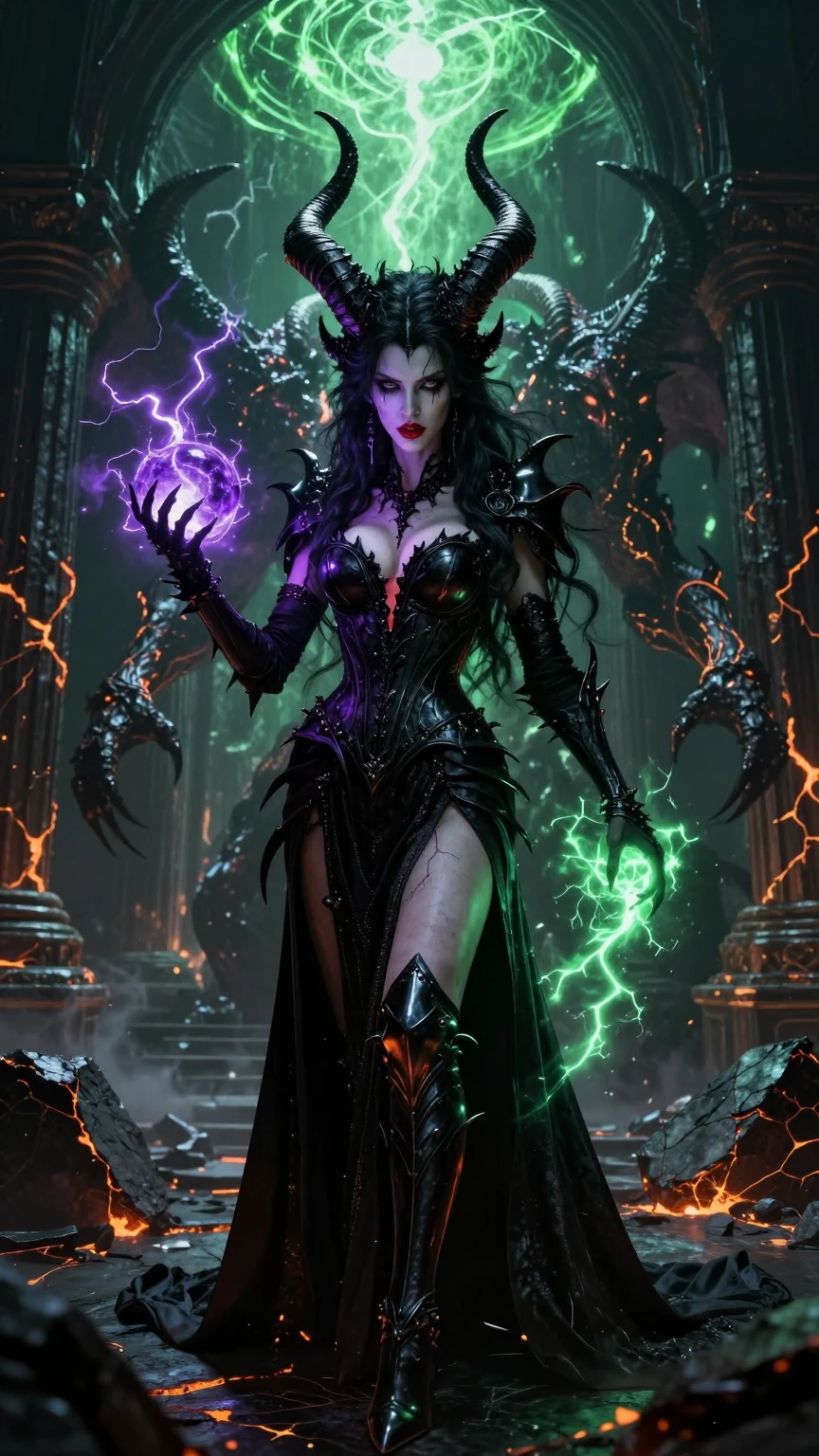 Infernal Sorceress Summoning Demonic Power