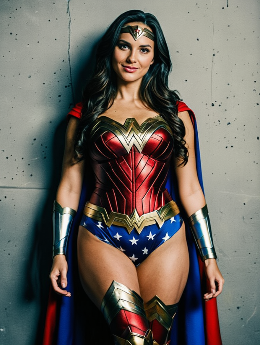 Modern Amazon Heroine in Cinematic Superhero Studio Portraits
