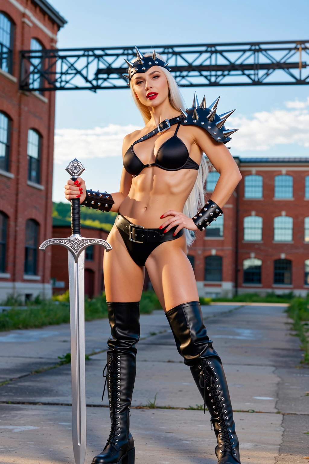 Blonde Warrior Queen in Industrial Ruins