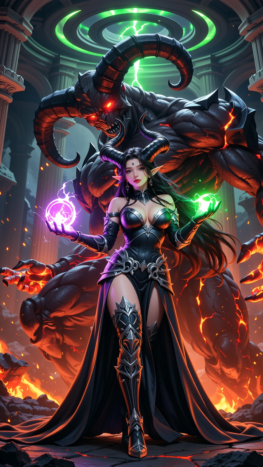 Infernal Sorceress Summoning Demonic Power