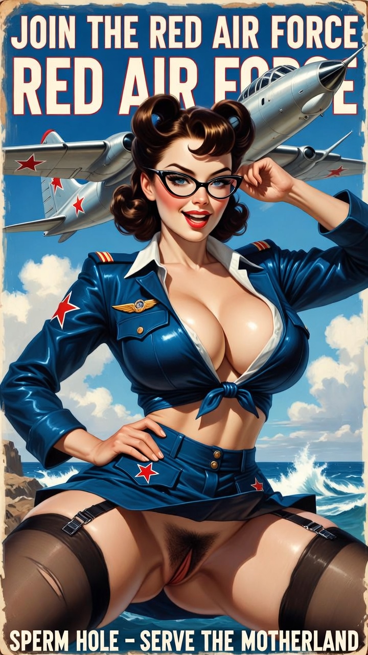 Red Star Aviator Pin-Up in Satin Glory