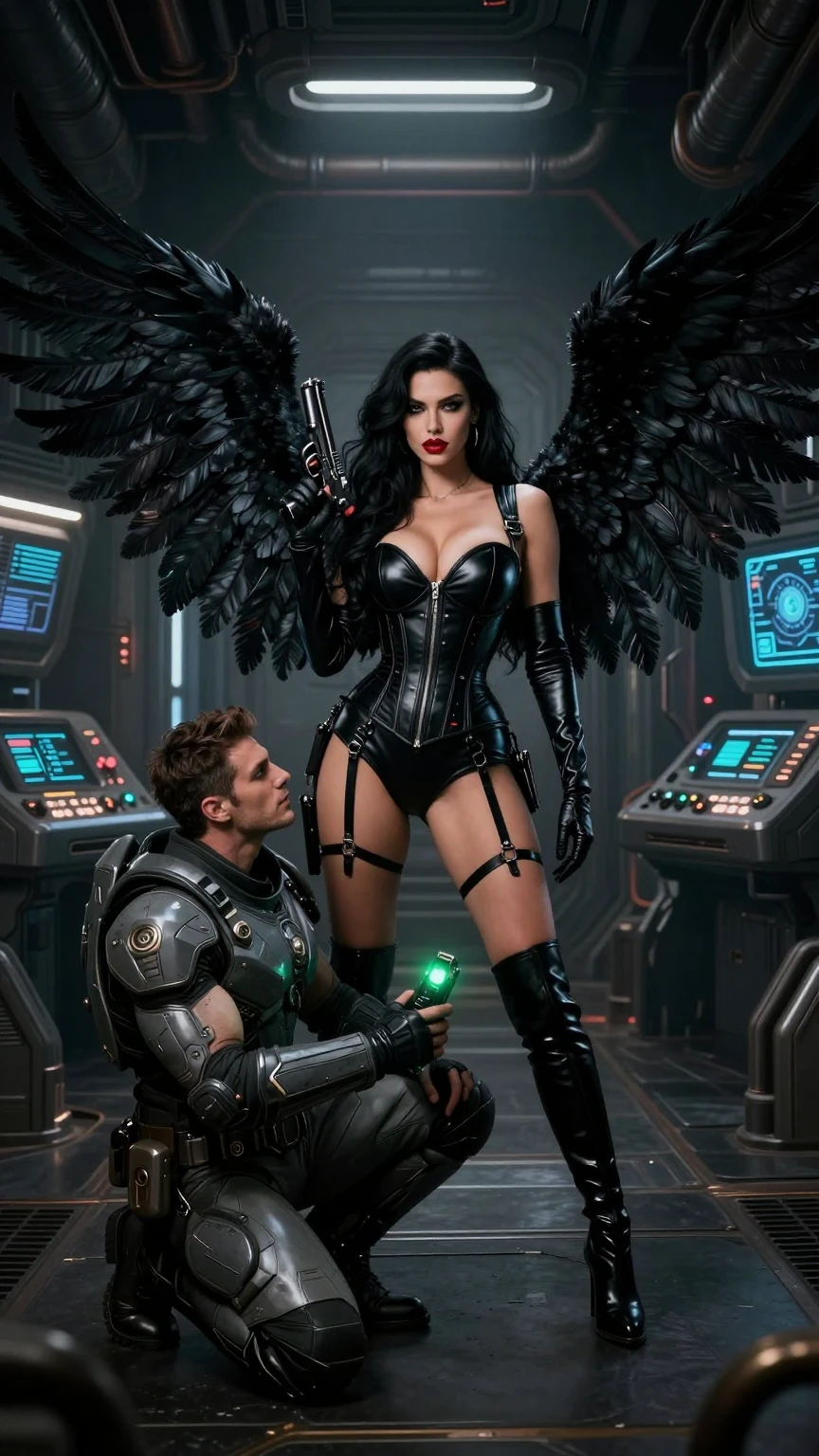 Dark Angel Dominates Armored Soldier