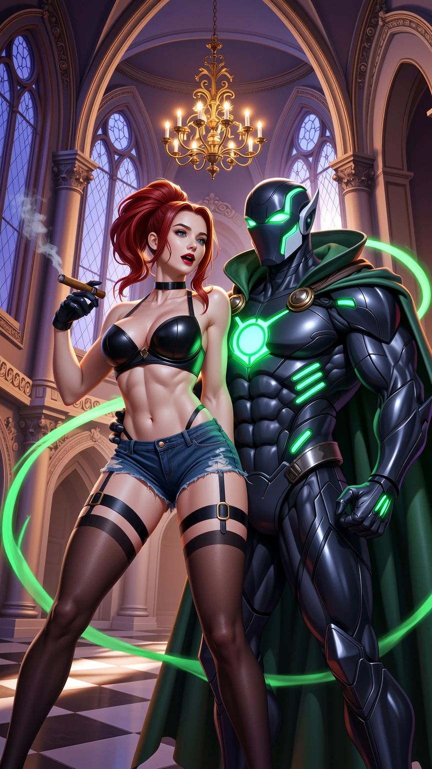 Neon Magic and Power in Gothic Seduction