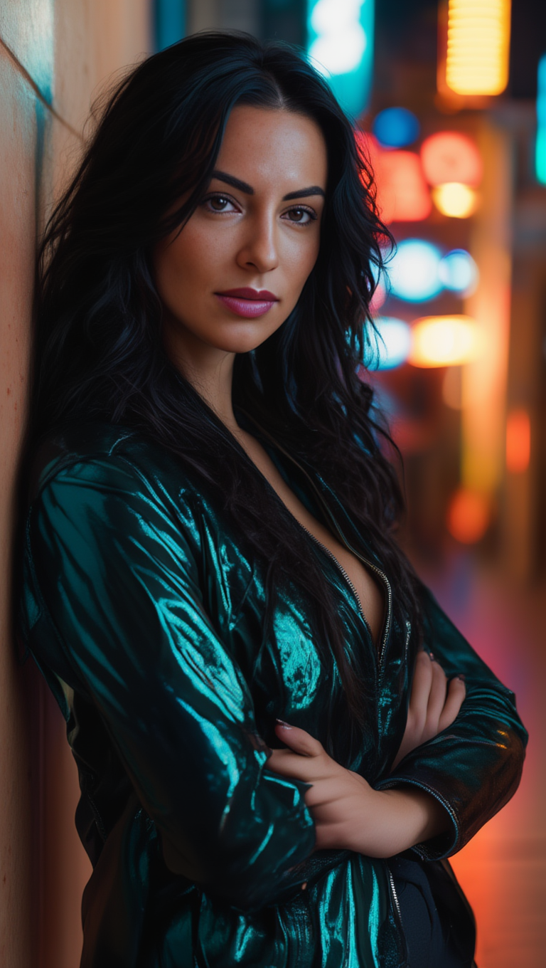 Neon Nights City Streets Leather Seduction