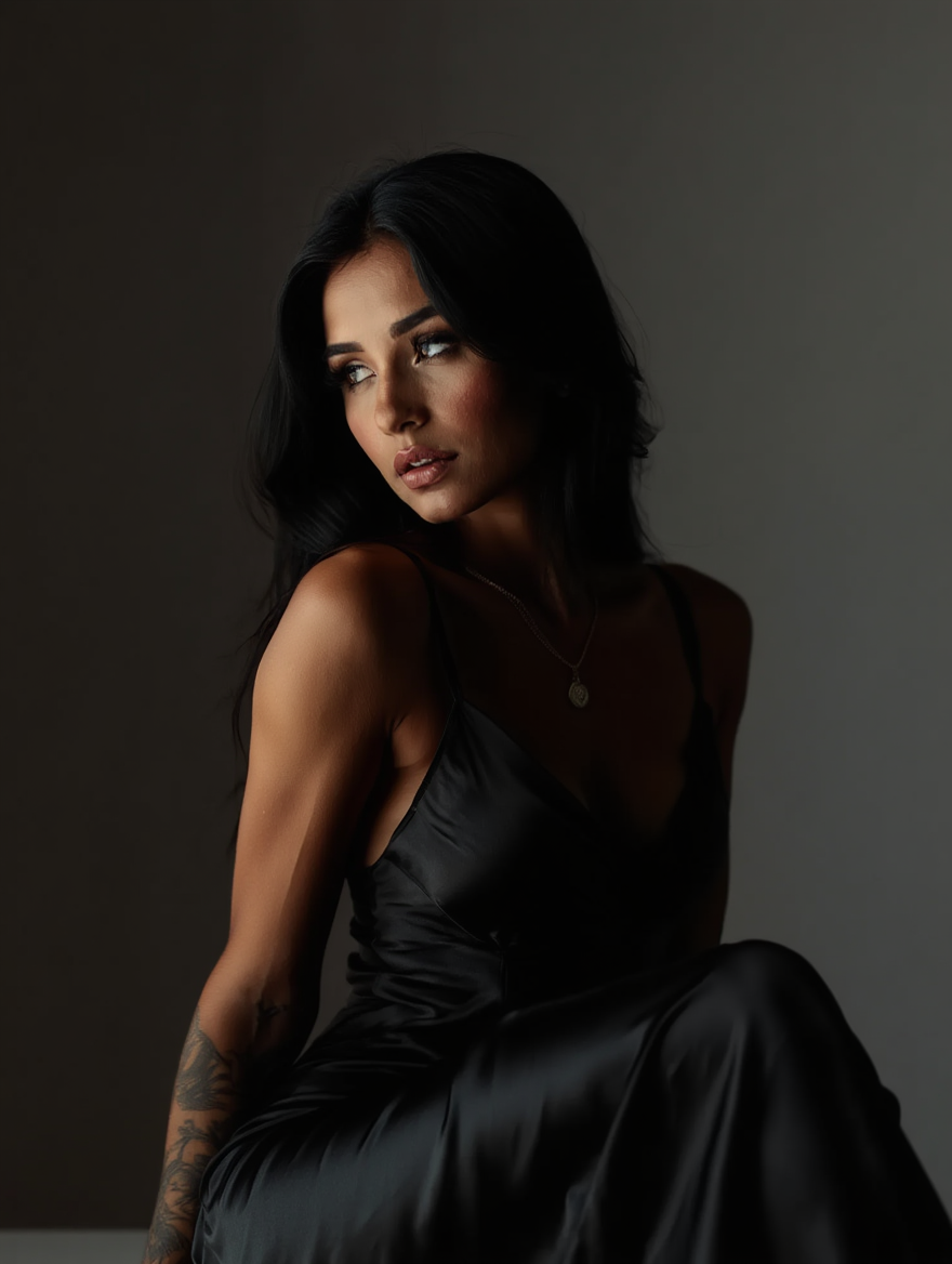 Midnight Glow: Black Satin Muse in Modern Interiors