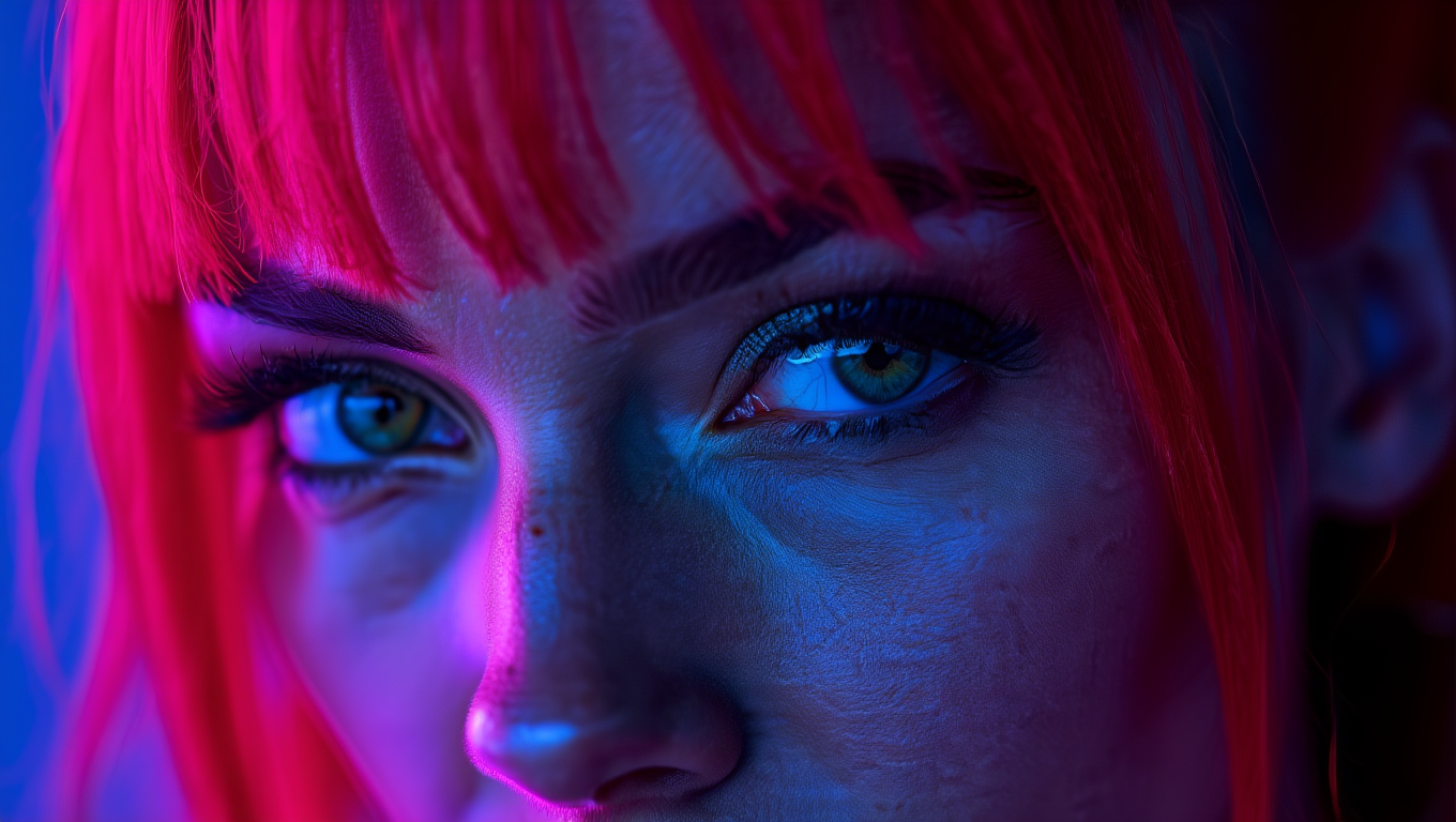 Neon Cyberpunk Street Warrior in Rain-Soaked City