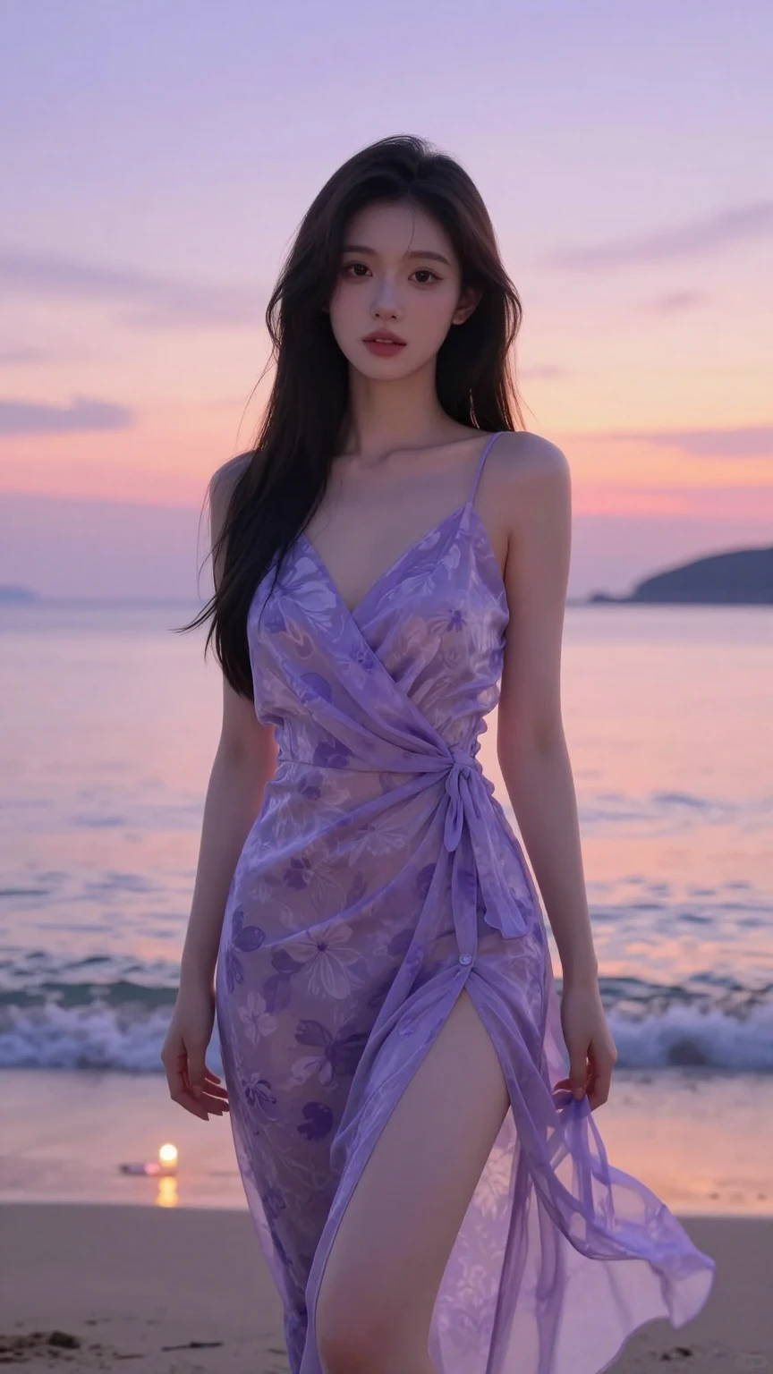 Dreamy Sunset Elegance on a Quiet Shore