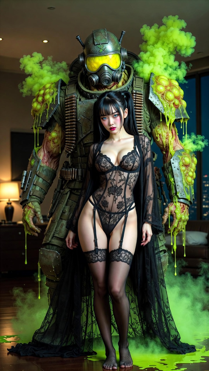 Toxic Slime Mutant Guards Her Lace Seduction