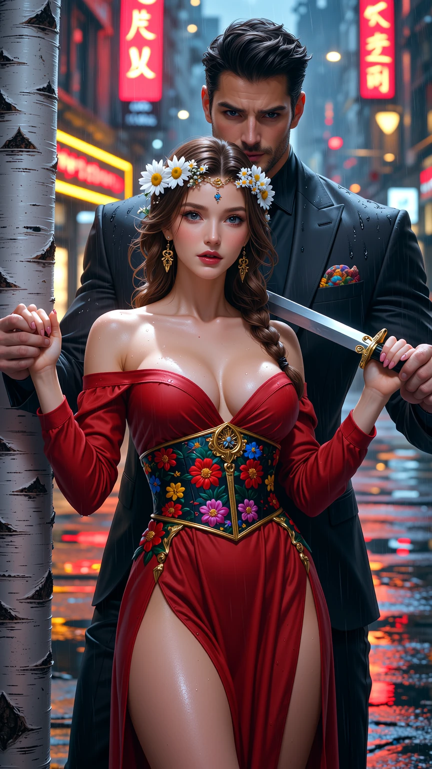 Dangerous Flower in the Neon Rain